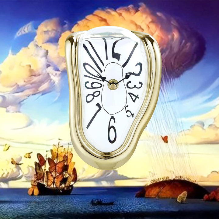 Lafocuse Lautlos Salvador Dali Uhr Gold, Geschmolzene Uhr Ohne Tickgeräusche, Tischuhren Modern Schm