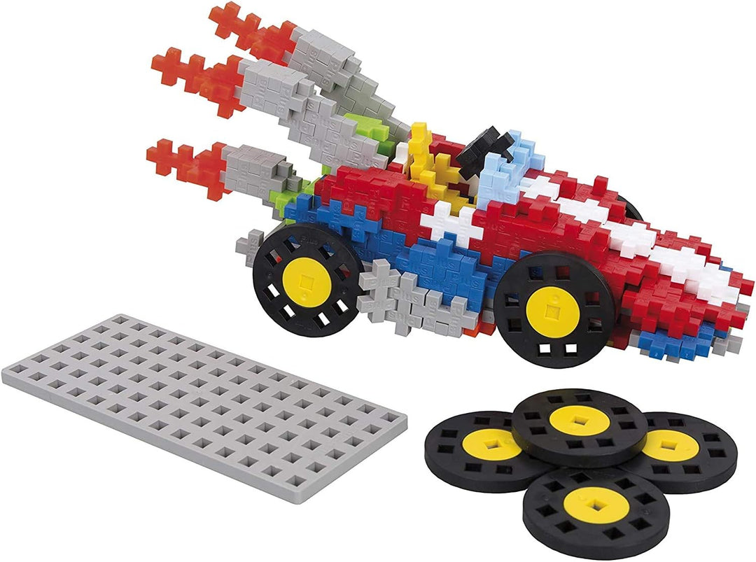 Plus-Plus 9607008 Geniales Konstruktionsspielzeug, Crazy Cart Rennauto, PlusPlus Go! Bausteine-Set,