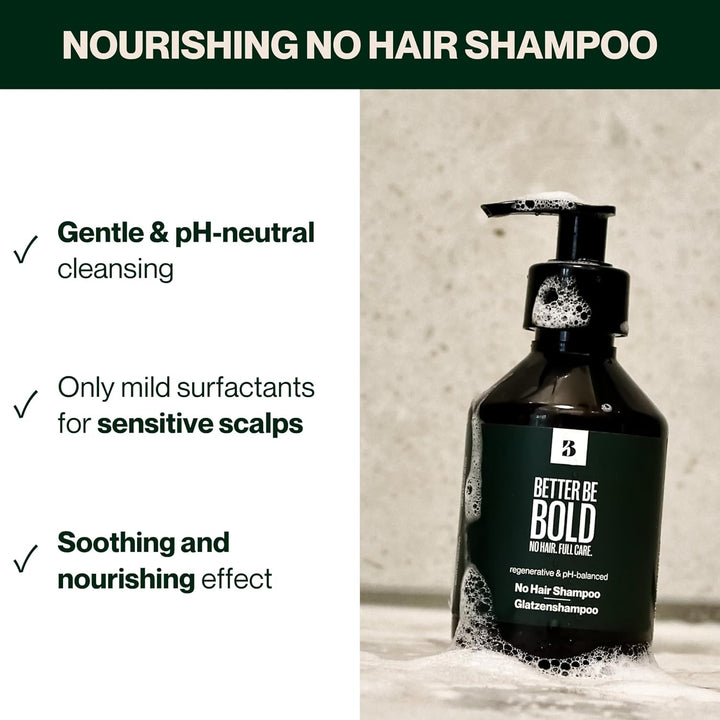 BETTER BE BOLD Pflegendes Glatzenshampoo (0-6mm) | Reinigt effektiv | pH-balanced | Feuchtigkeitsspe