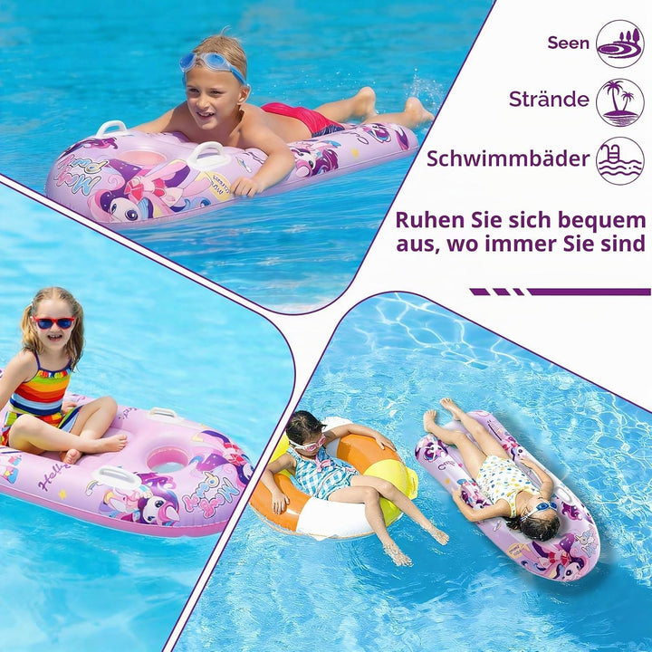CIYIN Schwimmbrett Bodyboard Aufblasbar, Surfbrett Bodyboard mit Griffen, Schwimmhilfe Aufblasbar Ki