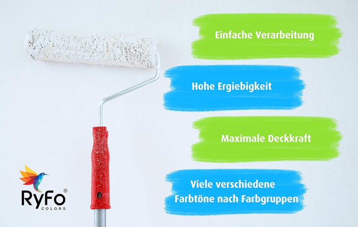 RyFo Colors Bunte Wandfarbe Manufakturweiss Diamantgrau 10l - weitere Grau Farbtöne und Grössen erhä