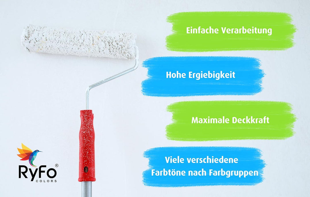 RyFo Colors Bunte Wandfarbe Manufakturweiss Anthrazitgrau 10l - weitere Grau Farbtöne und Grössen er