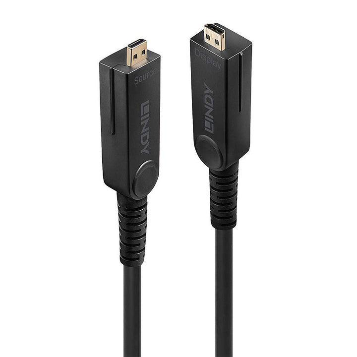LINDY 38320 10m Fibre Optic Hybrid Micro-HDMI 18G Kabel mit abnehmbaren HDMI- & DVI-Steckern