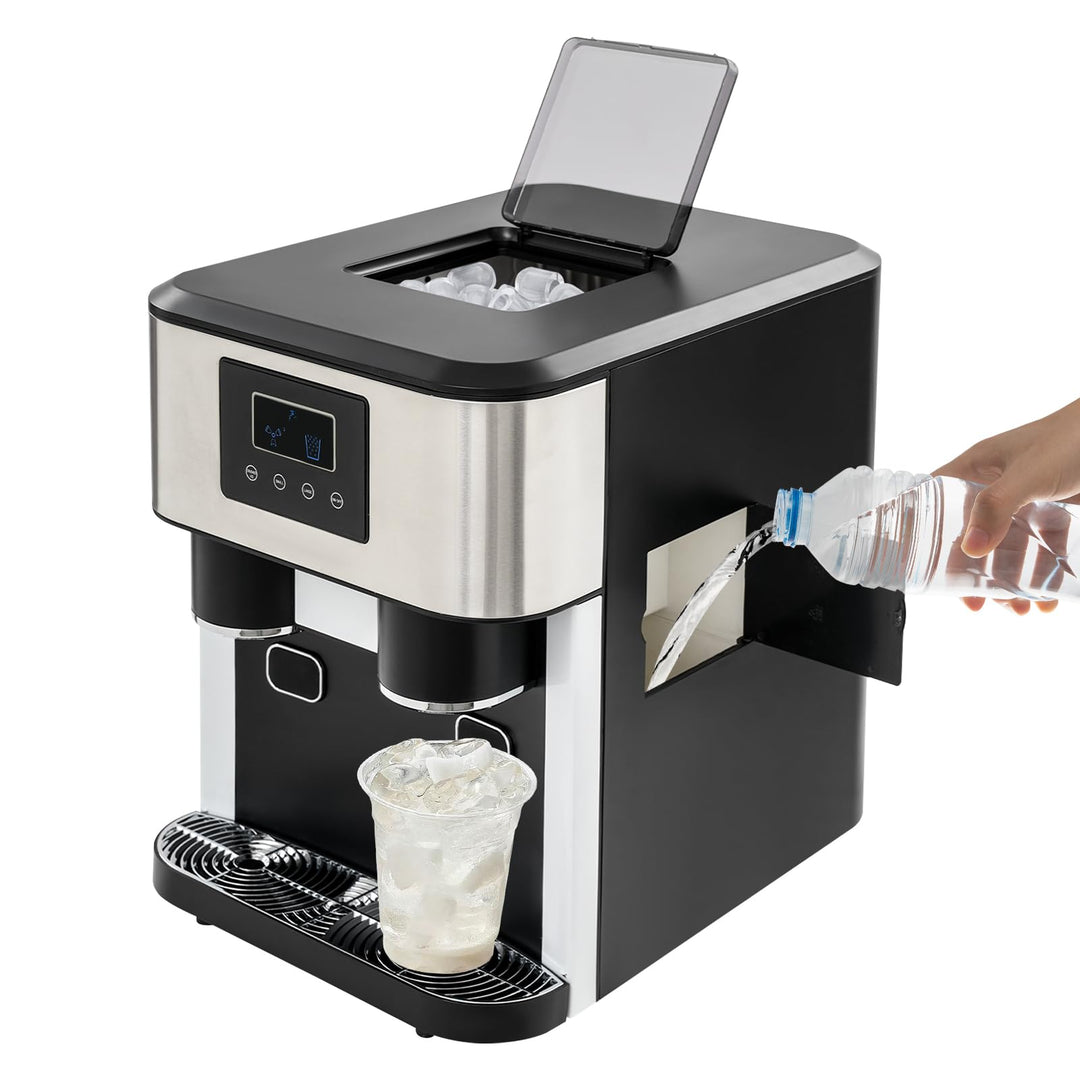 3-In-1 Eiswürfelbereiter mit Kaltwasserfunktion für Haus Küche Bar Café | 16 Eiswürfel 600G Eis Schn