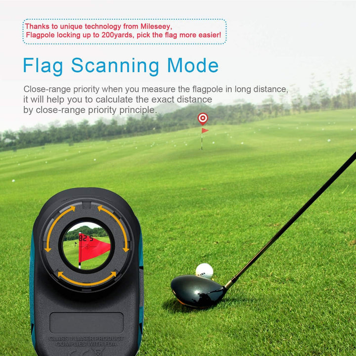 MiLESEEY Laser Golf Entfernungsmesser 600M mit Slope, ± 0,5m Genauigkeit, Flaggensperre, Scan Modus,