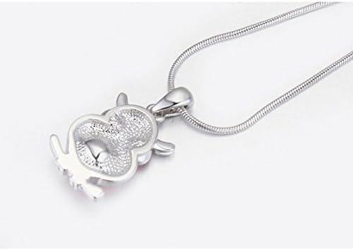 Bungsa EULEN Damenkette OWL silberfarben 45cm - funkelnder Anhänger in EULEN-Form mit klarem Kristal