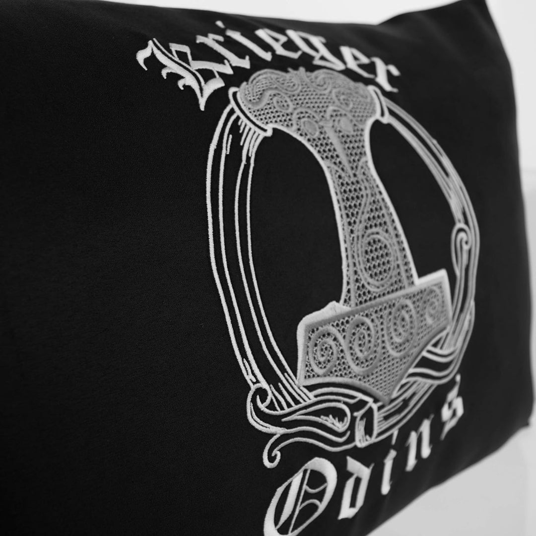 EXPRESS-STICKEREI Wikinger Kissen mit Füllung 40x60cm Wikinger Odins Krieger Wohnzimmer Nordmann Kel