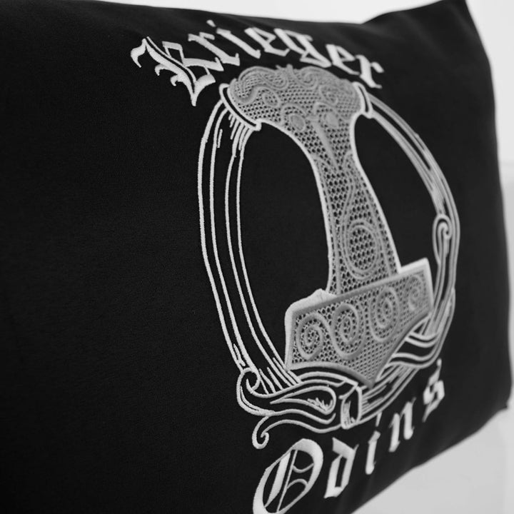 EXPRESS-STICKEREI Wikinger Kissen mit Füllung 40x60cm Wikinger Odins Krieger Wohnzimmer Nordmann Kel