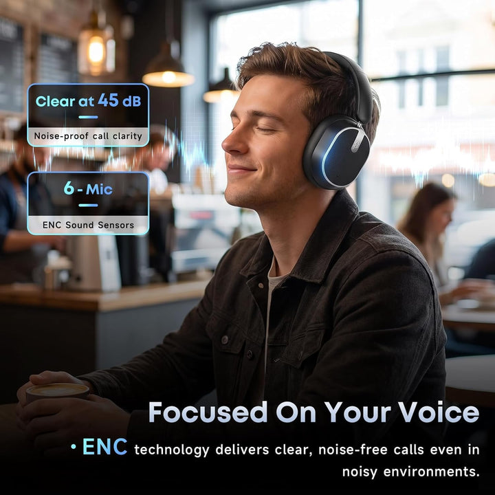 Bluetooth-Kopfhörer mit hybrider aktiver Geräuschunterdrückung, Kabellose Over-Ear-Kopfhörer mit Blu
