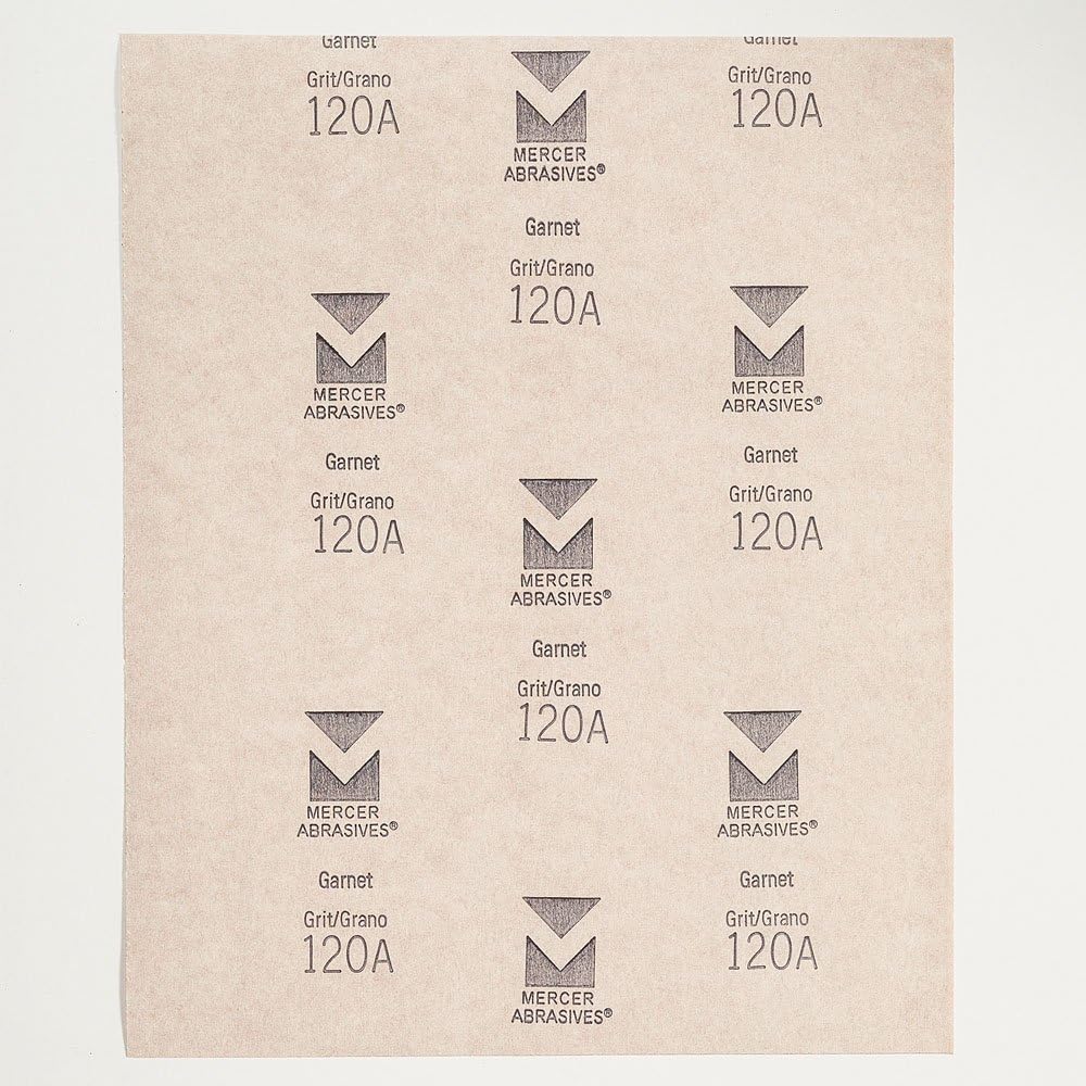 Mercer Industries 205120A Granat-Papierbögen, Körnung 120, A-Gewicht, 22,9 x 27,9 cm, 100 Stück Grit