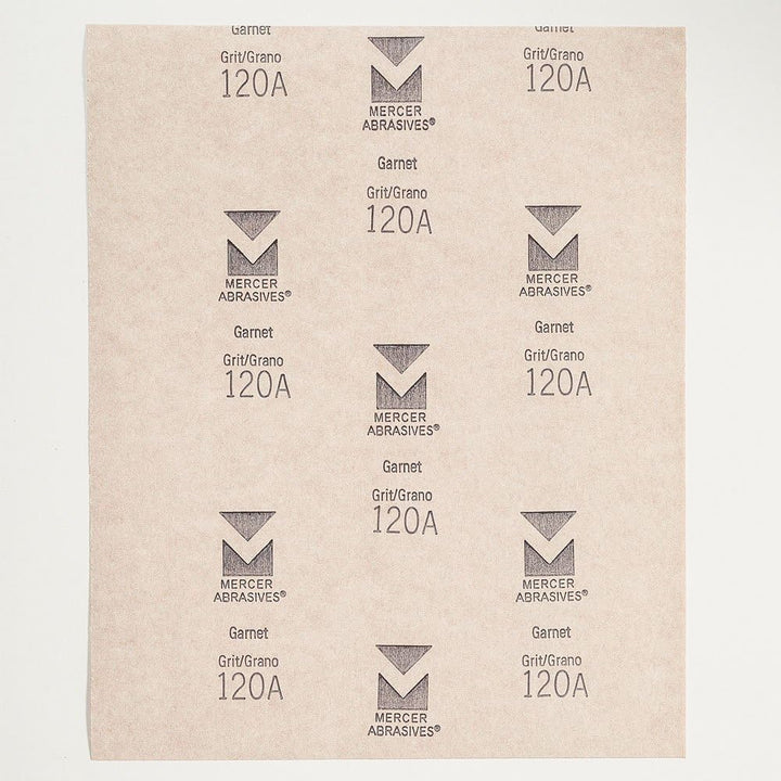 Mercer Industries 205120A Granat-Papierbögen, Körnung 120, A-Gewicht, 22,9 x 27,9 cm, 100 Stück Grit
