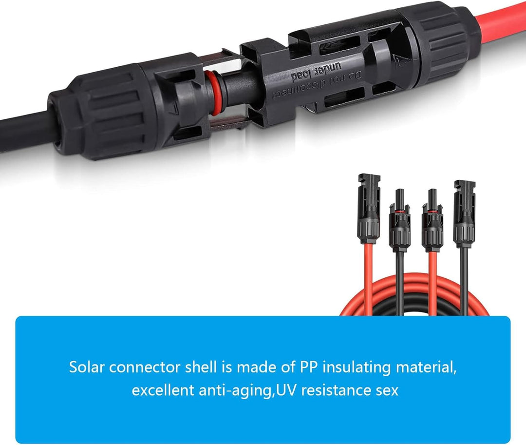 XTVTX Solarkabel 6mm²,Solarkabel Verlängerungskabel 2m,Verlängerung,Photovoltaik kabel,pv kabel 6mm2