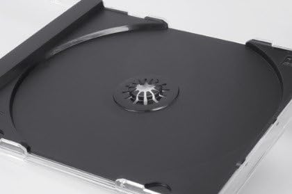 Tillmann Media CD-Hüllen Jewelcase für 1 CD/DVD, Tray schwarz, Deckel und Rückenteil transparent gla