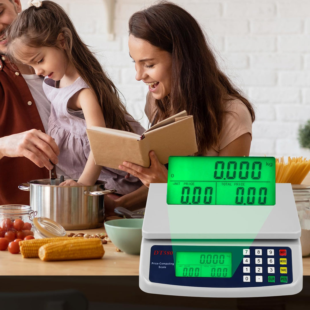 QWORK® Elektronische Küchenwaage 40 kg, digitale küchenwaage mit LCD-Display, Batterien nicht enthal