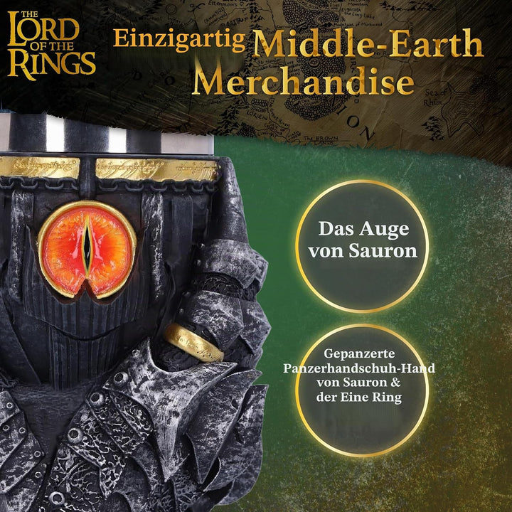 Nemesis Now Offizielles Lizenzprodukt "Herr der Ringe", Sauron, Kelch, Grau, 22,5 cm, B5895V2, 1 Stü
