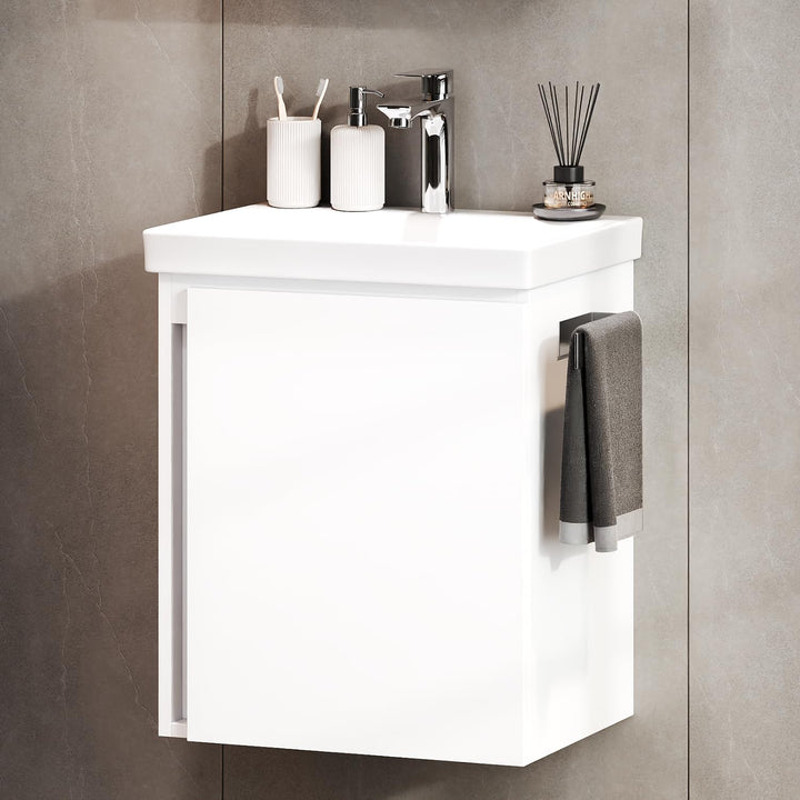 Planetmöbel Waschtisch mit Unterschrank 50 cm inkl. Waschtischarmatur Chrom, Badmöbel Set mit Waschb