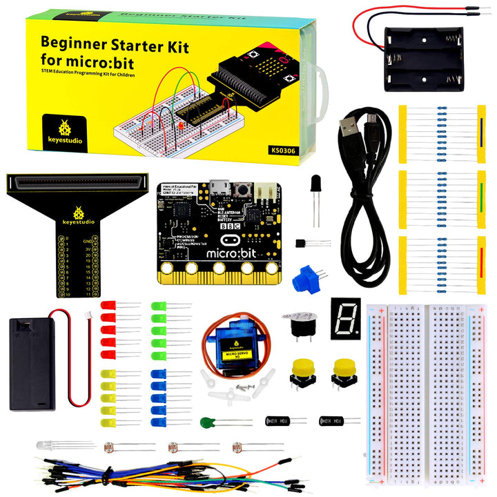 KEYESTUDIO BBC Microbit Starter Kit Kompatibel mit Microbit V1, V2.2 (mit Microbit V2), Mint Ausbild