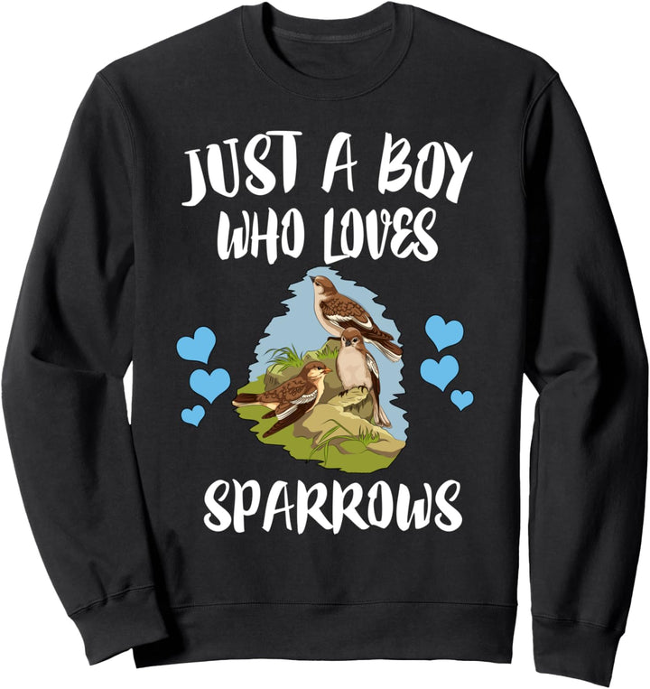 Just A Boy Who Loves Sparrows Birding Sweatshirt