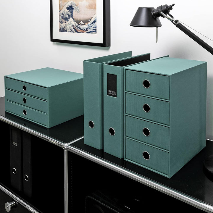 Rössler SOHO 3er Schubladenbox A4 aus Papier | Büro Organizer Schreibtisch| Büro Zubehör &amp; Bürobedar