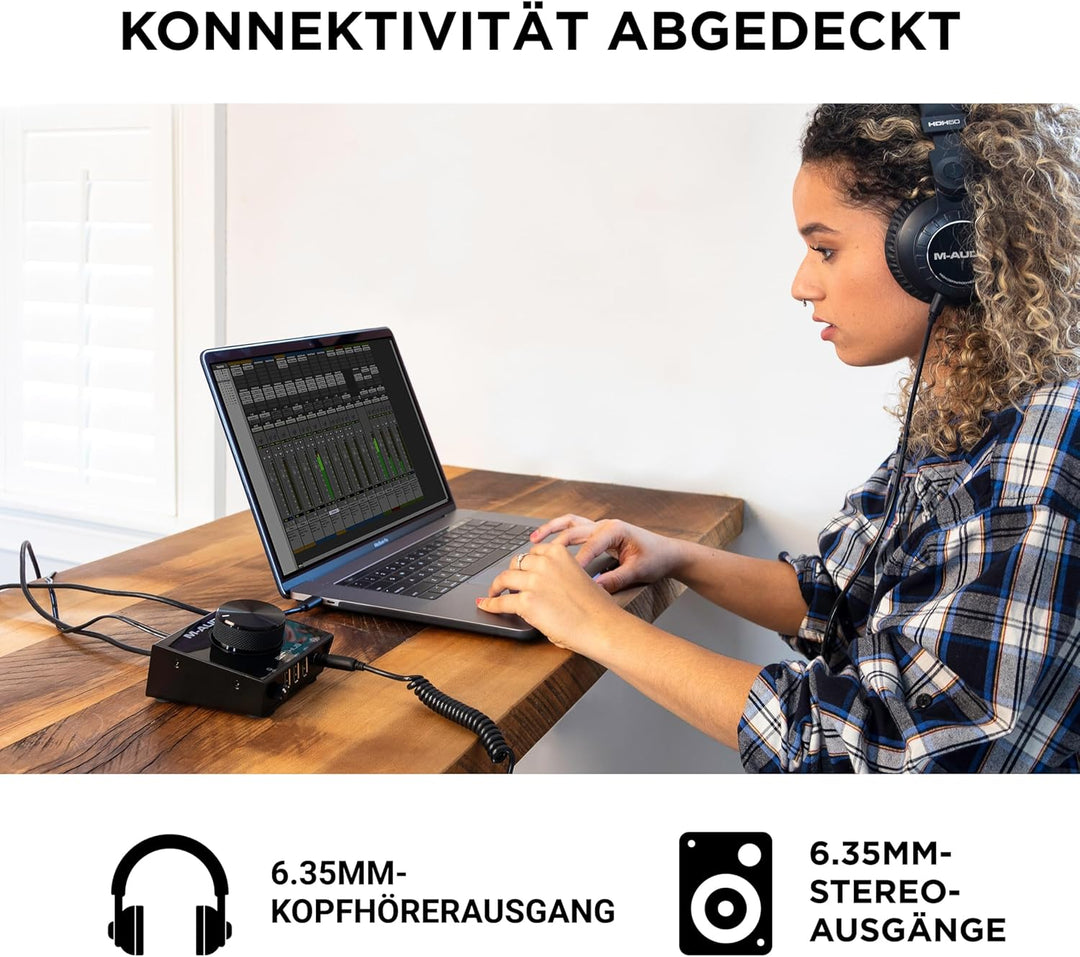 M-Audio AIR|HUB - USB / USB-C Desktop Monitoring Interface mit integriertem 3-Port Hub und Software