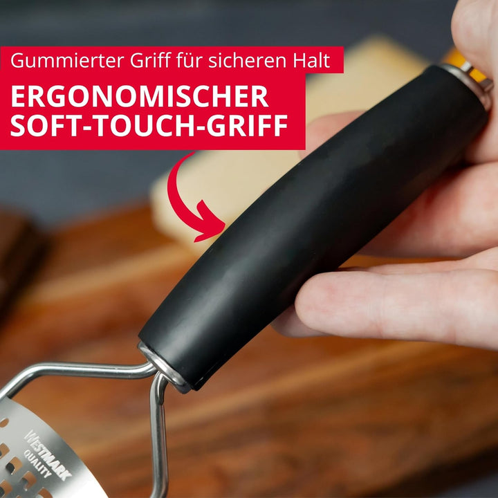Westmark Käsereibe grob - 100% rostfreier Edelstahl - Reibe für Käse, hartes Obst, Kartoffeln &amp; Gemü