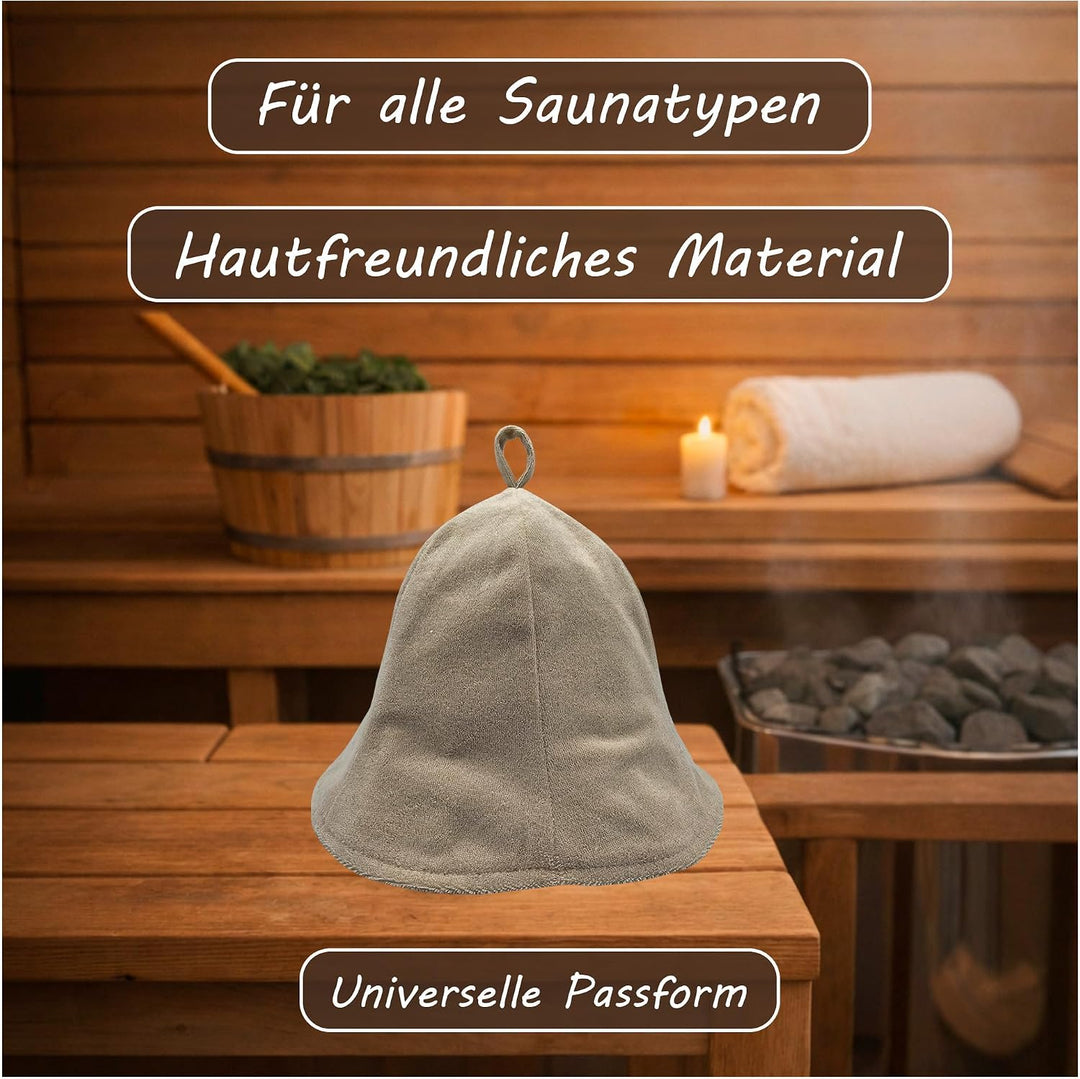 Sauna Hut Damen Perfekte Saunamütze aus Weicher Frottee Damen - ideale Sauna Kopfbedeckung Saunahut