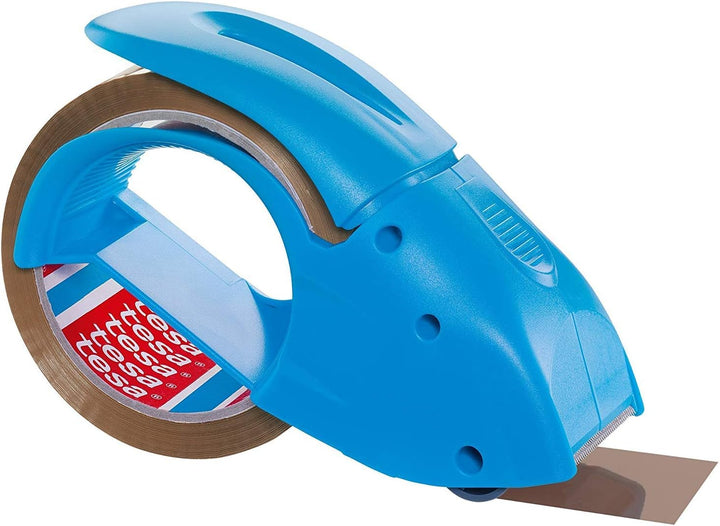 tesapack Abroller Pack' n' Go - Ergonomischer, blauer Handabroller für Paketbänder & pack Ultra Stro