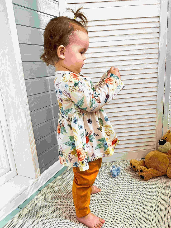 Baby Mädchen Outfits Mädchen Floral gedruckte lange Ärmel Top Hose 3pcs Kleidung Set für Baby Mädche