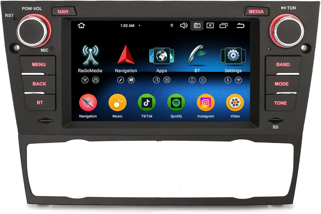 Erisin 8-Kern 4GB RAM+64GB ROM Android 14 Autoradio Bluetooth GPS Navigation für BMW 3er E90 E91 E92