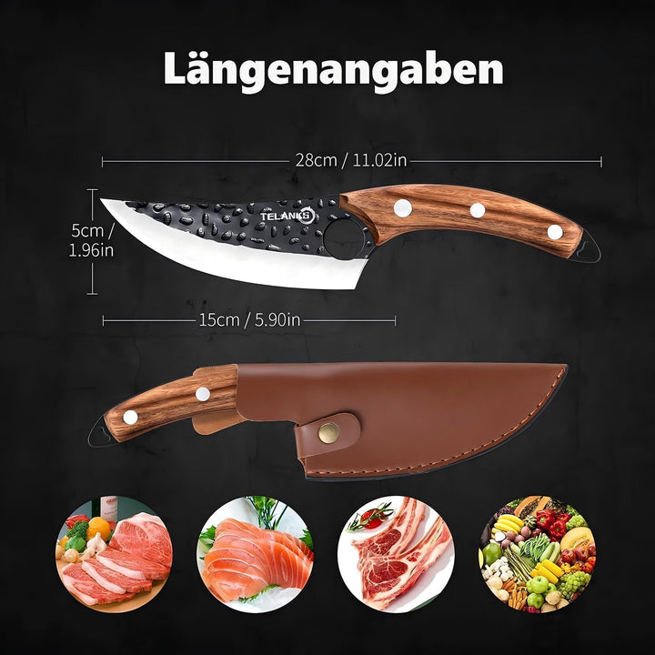 Küchenmesser für alle Zwecke, Handgemachte Huusk-Messer Japan Original, Japanisches Kochmesser Profi