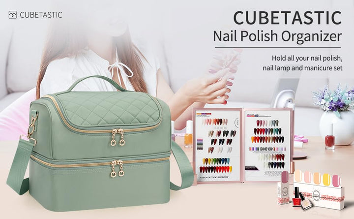 Nagellack Aufbewahrung, Doppelschicht Nagellack Organizer Tasche, Reise Nagellack Aufbewahrungsbox f