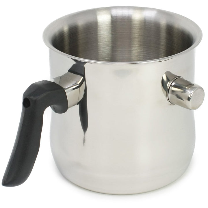 com-four® Milchtopf mit Schüttrand/Simmertopf 1,2 Liter, doppelwandig, spülmaschinengeeignet
