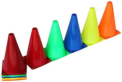 10er Set Markierkegel, 23 cm, Farbe gelb für Agility Hundesport, Koordinationstraining, Ausdauertrai