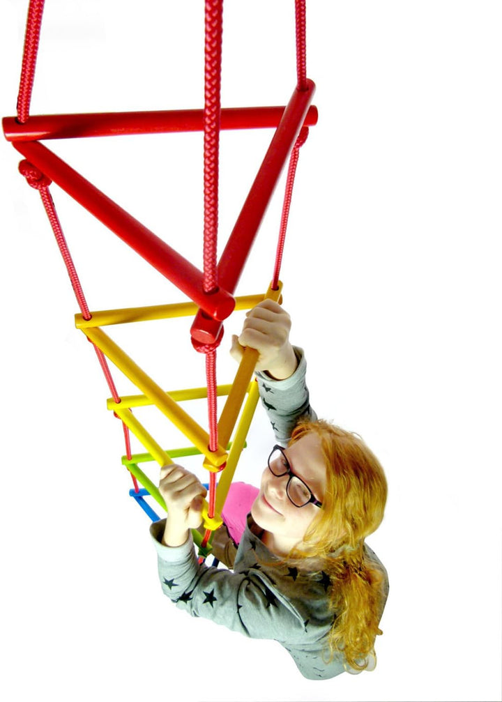 Hess Holzspielzeug 31107 - Strickleiter aus Holz, dreieckig, handgefertigt, für Kinder ab 3 Jahren,