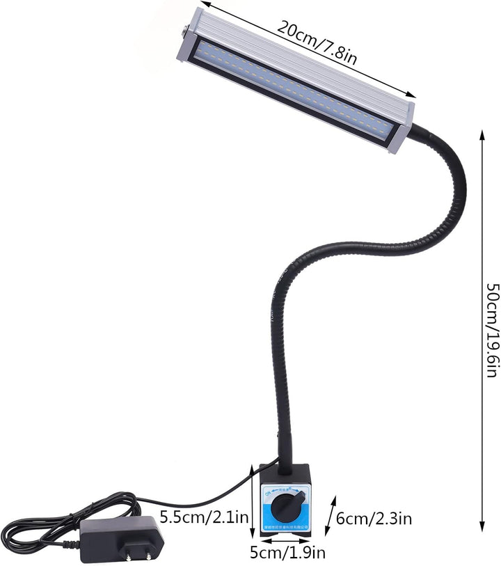 10W Maschinenlampe - Magnetfuss Magnetische 60 LED-Perlen- Drehmaschine Lampe Flexibel Wasserdicht A