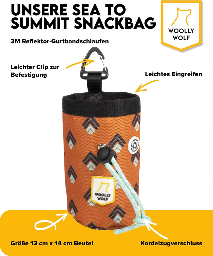 Woolly Wolf Sea to Summit Snack Bag - Nachhaltige Leckerlitasche für Hunde aus recyceltem Material,