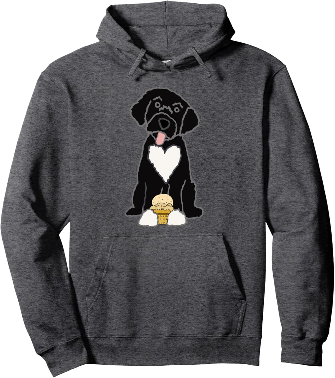Smileteespetsa portugiesischer Wasserhund, der Eiscreme isst Pullover Hoodie