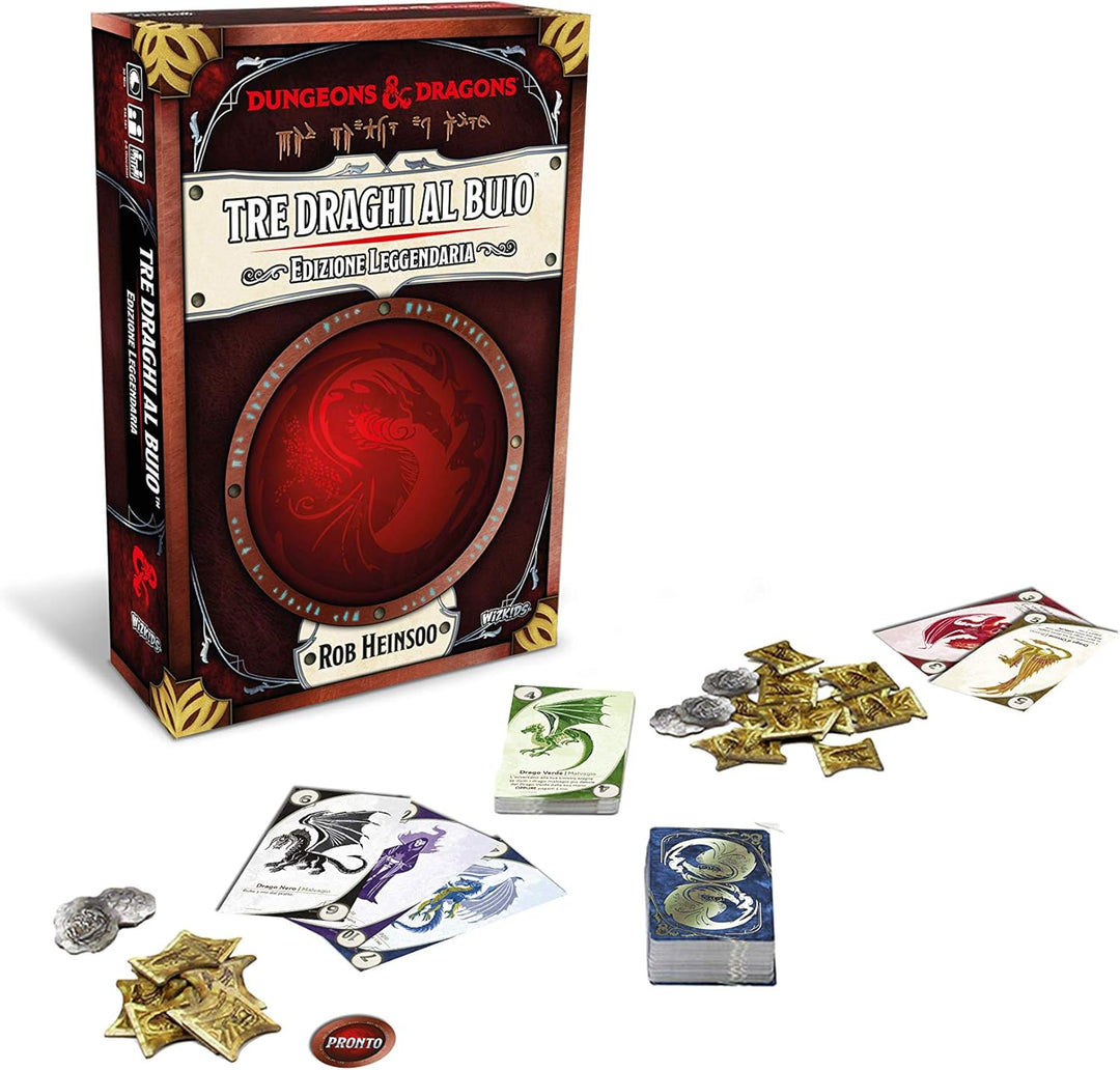 Asmodee - DREI Drachen im Dunkeln: Legendäre Ausgabe, Kartenspiel, Italienische Ausgabe, 4046
