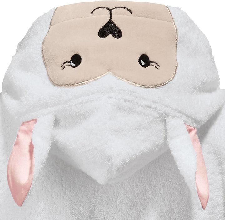 Erwin Müller Kinder-Bademantel mit Kapuze Frottier Schaf - mit Bindegürtel und Taschen, flauschig we