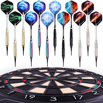 WIN.MAX Dartpfeile mit kunststoffspitze für elektronische dartscheibe 12 Stück Soft Darts Pfeile Set