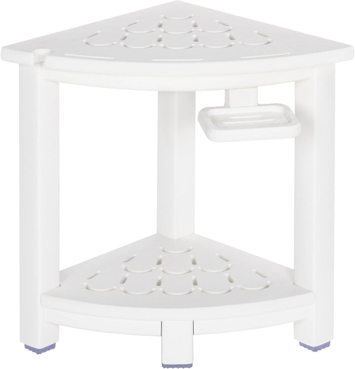 NALONE Duschhocker, HDPE Badhocker modern Design 2-Tier badezimmerhocker mit rutschfesten Fusspolste