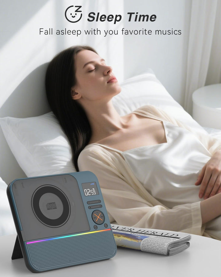 MONODEAL 2026 CD Player Tragbar mit RGB-Licht,HiFi-Stereoanlage Tragbarer CD Player Bluetooth, Wiede