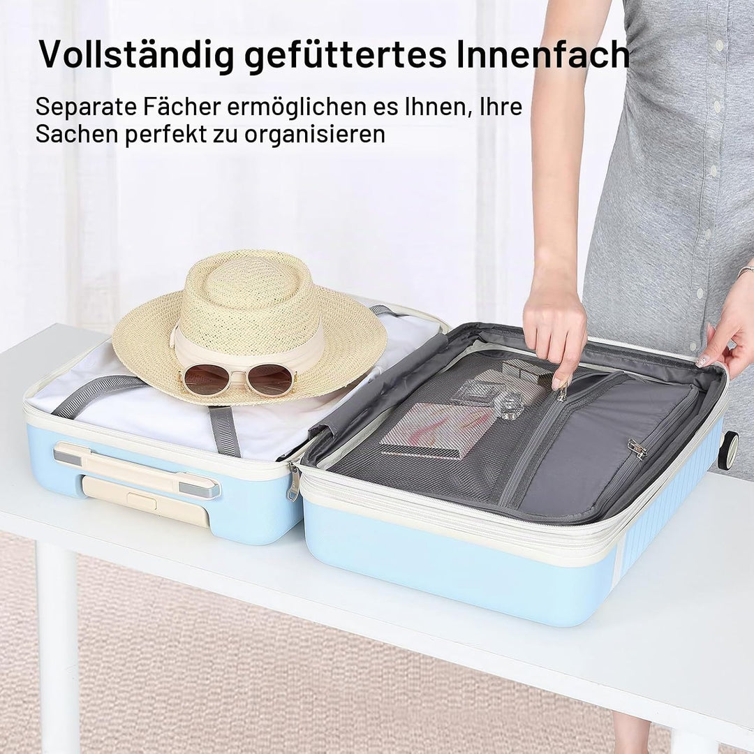 Joyway Kofferset 5tlg von ABS Hartschalen Erweiterbar Trolley Kofferset mit 4 Rollen und TSA-Schloss