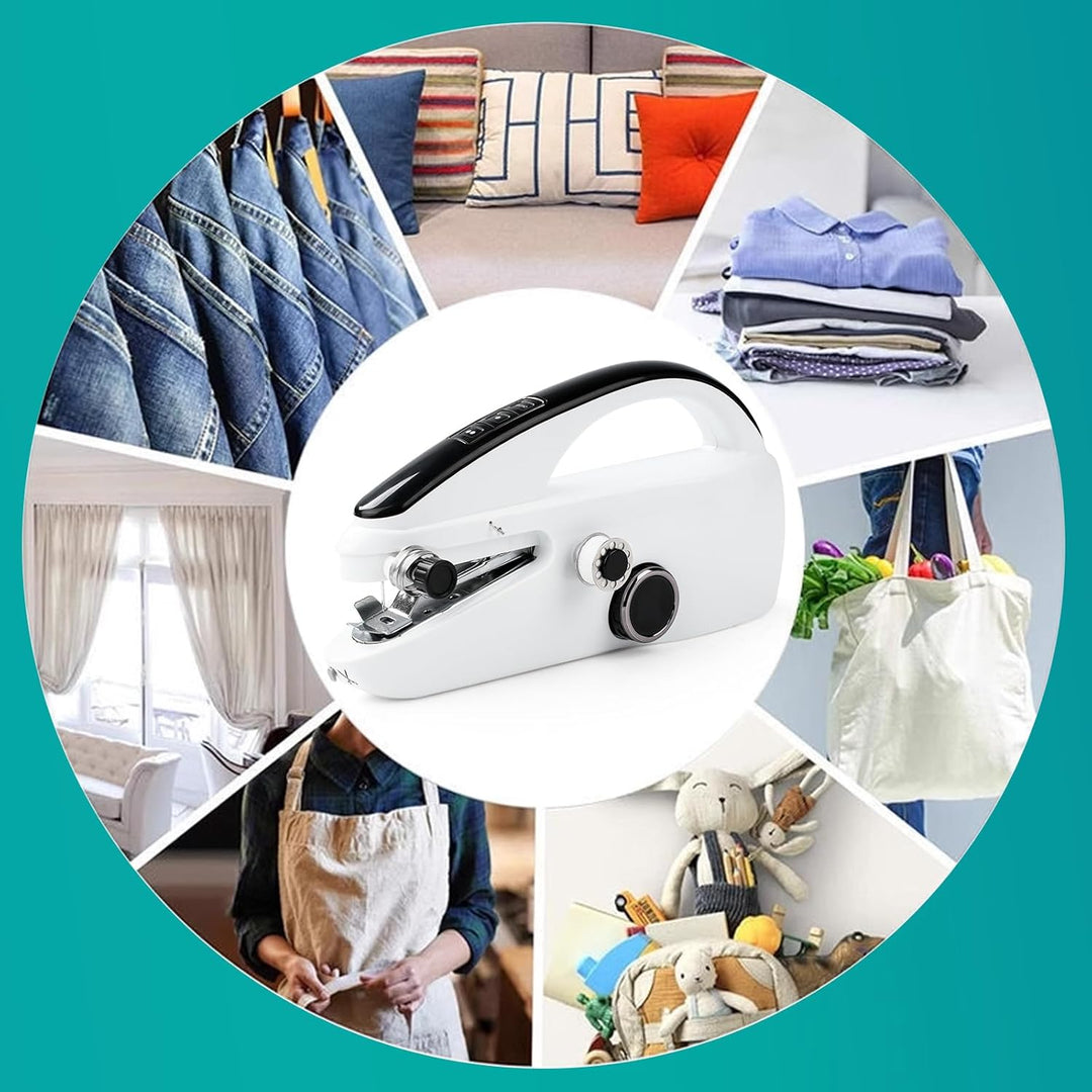 Handnähmaschine,Tragbare Mini Elektrische Nähmaschine mit Nähzubehör für Anfänger, Einfach Zu Bedien