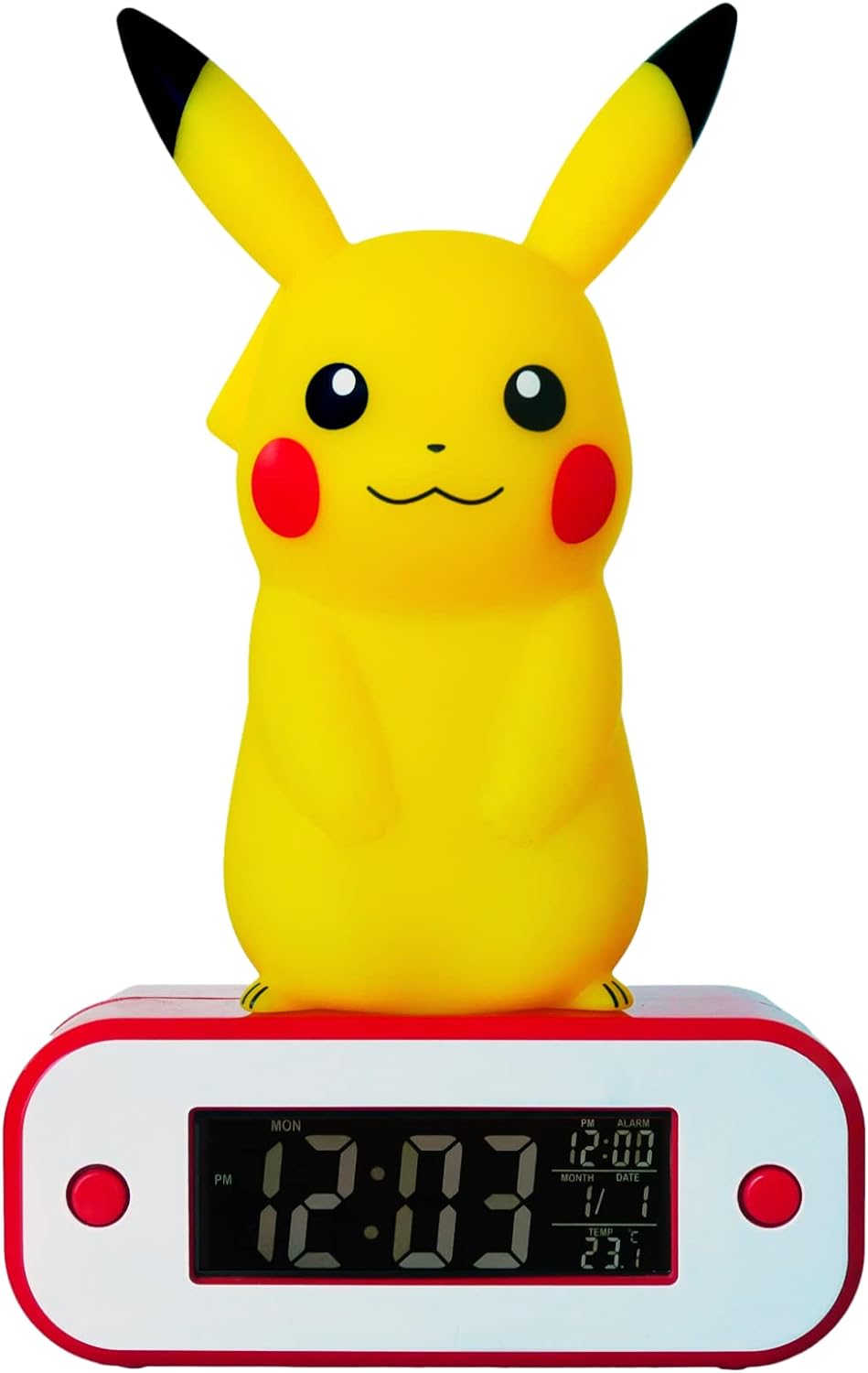 Teknofun - Pokémon Wecker - Pikachu - Beleuchteter Retro-Bildschirm -gelb- Digitales Display - Progr