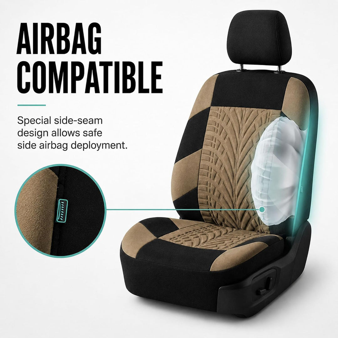 FH GROUP Autositzbezüge, komplettes Set, Premium-Tuch – universelle Passform, Automobil-Sitzbezug, n