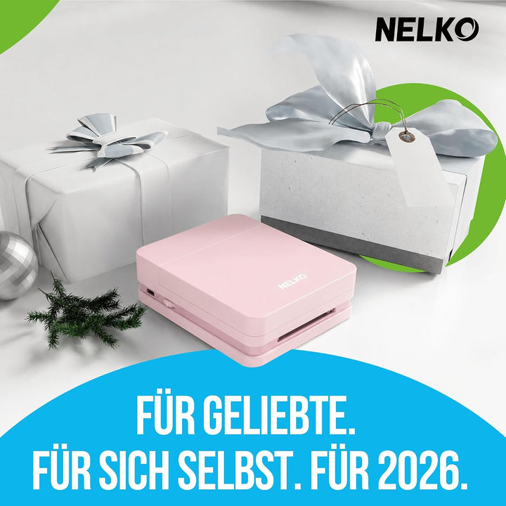 Nelko Fotodrucker PP01 Farbe Tragbarer Mini Fotodrucker, Rosa