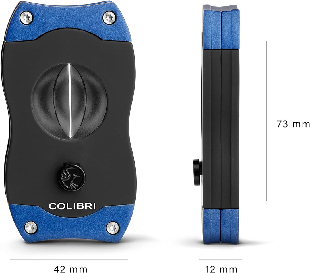 Colibri V-Cut Zigarrencutter Blau + Schwarze Gummibeschichtung