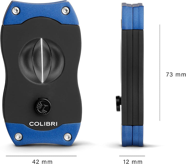 Colibri V-Cut Zigarrencutter Blau + Schwarze Gummibeschichtung