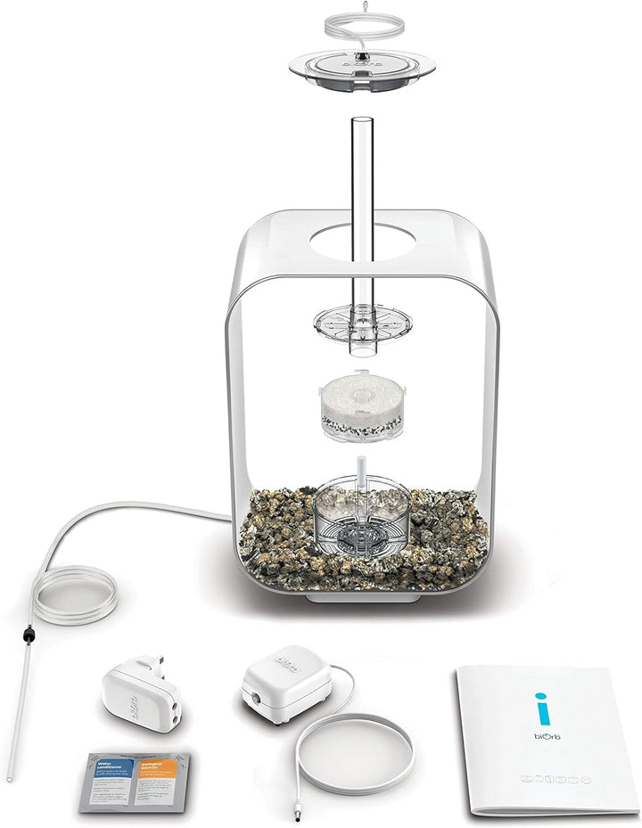 biOrb 72049 LIFE 15 LED weiss - dekoratives 15 Liter Aquarium-Komplett-Set mit Filtersystem, LED-Bel